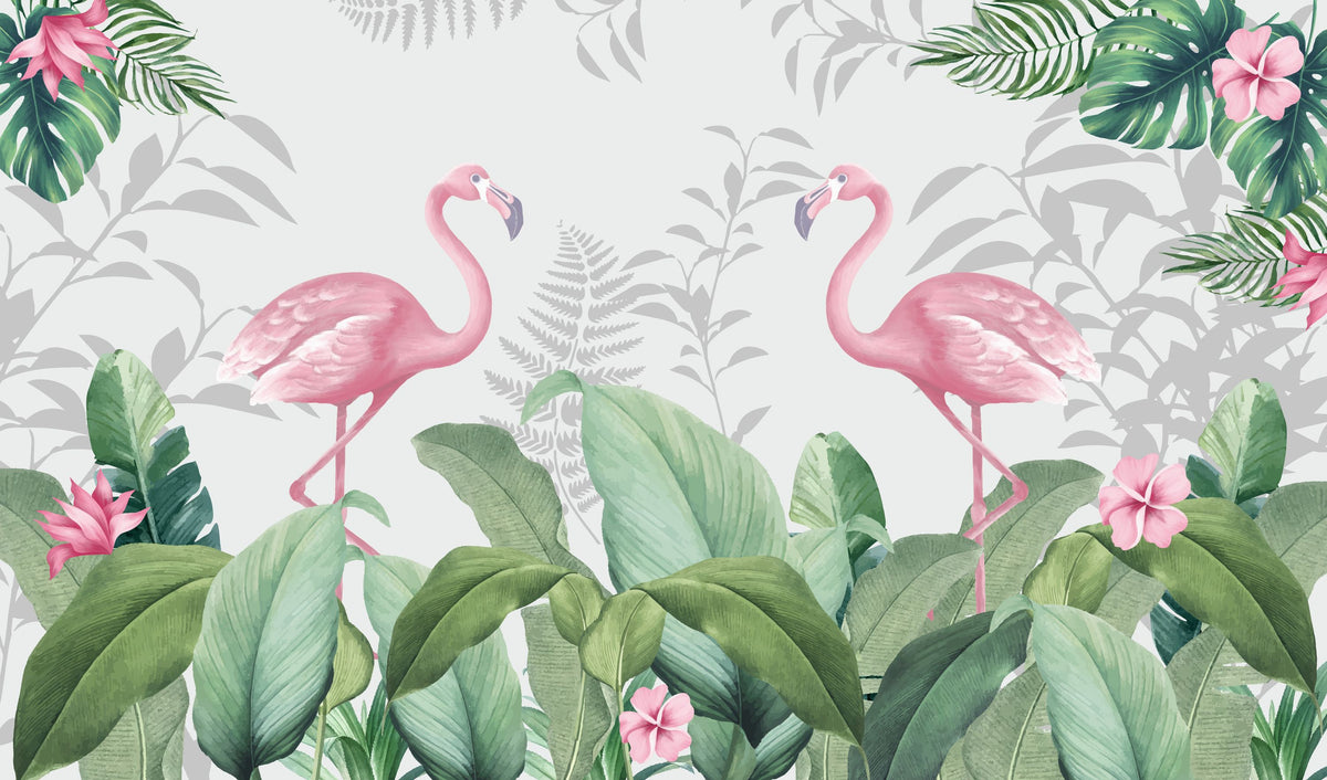Flamingo Challenge Mural Wallpaper - pure wallpaper artwork