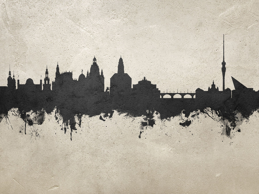Dresden Germany Skyline Concrete Mural Wallpaper