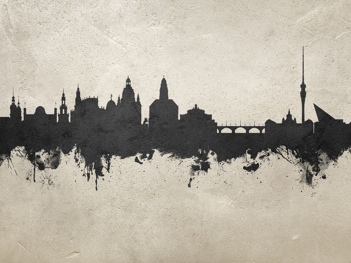Dresden Germany Skyline Concrete Mural Wallpaper - pure wallpaper artwork