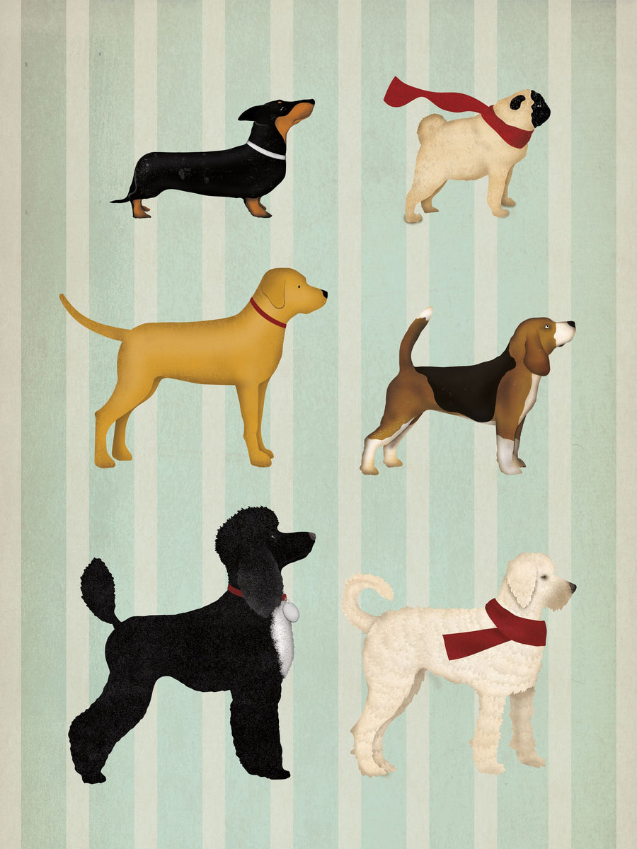 Dog Days Montage II Mural Wallpaper