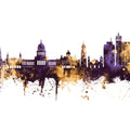 Havana Cuba Skyline Purple & Gold Mural Wallpaper - pure wallpaper artwork