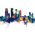 Dhaka Bangladesh Skyline Blue & Bronze Mural Wallpaper - pure wallpaper artwork