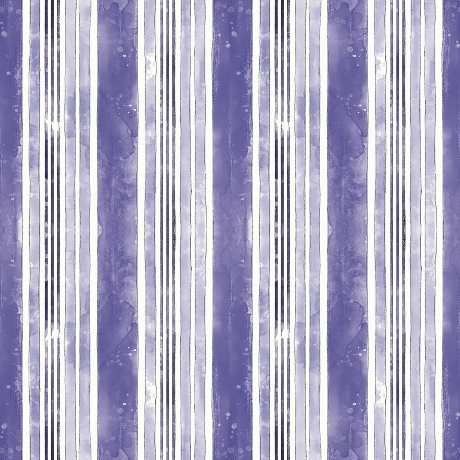 Botanical Blue Thick Lines Mural Wallpaper