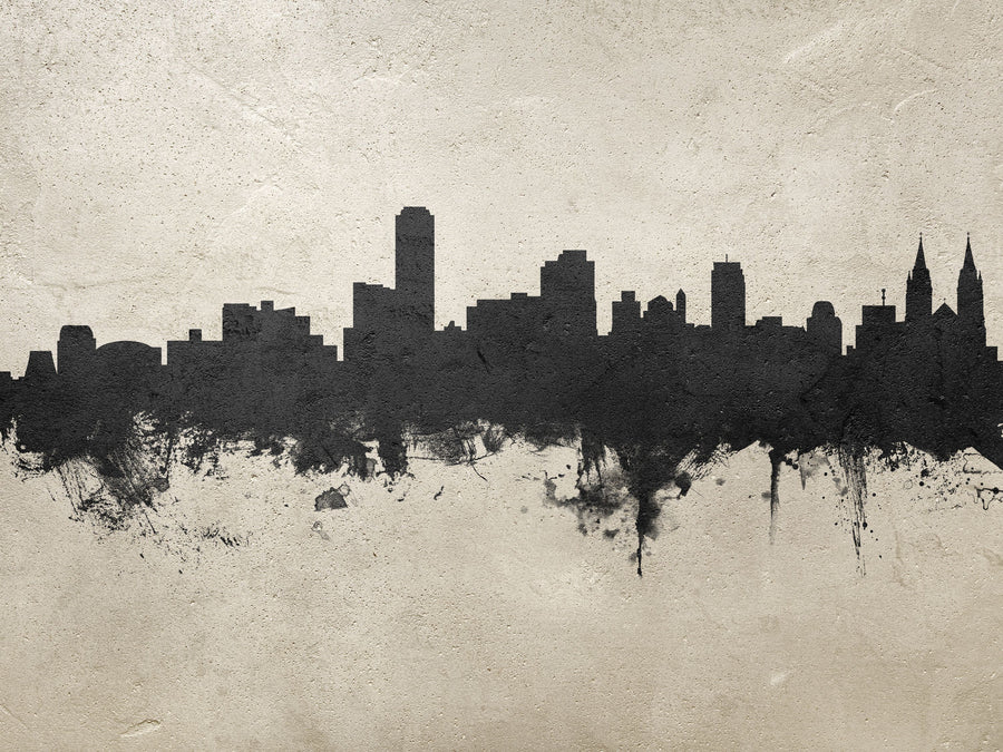 Adelaide Australia Skyline Concrete Mural Wallpaper