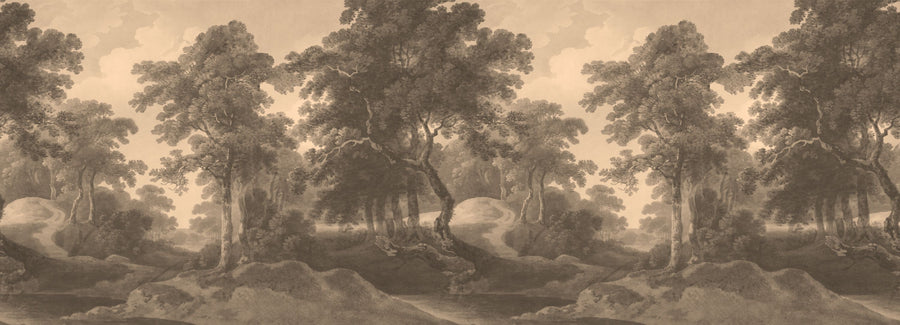 Historic Lands, Sepia Mural Wallpaper
