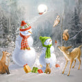 Woodland Snowmen Mural Wallpaper - pure wallpaper artwork