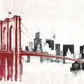 Skyline Crossing Red Mural Wallpaper - pure wallpaper artwork
