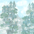 Treehouse Neighborhood Cool Pastel Mural Wallpaper - pure wallpaper artwork