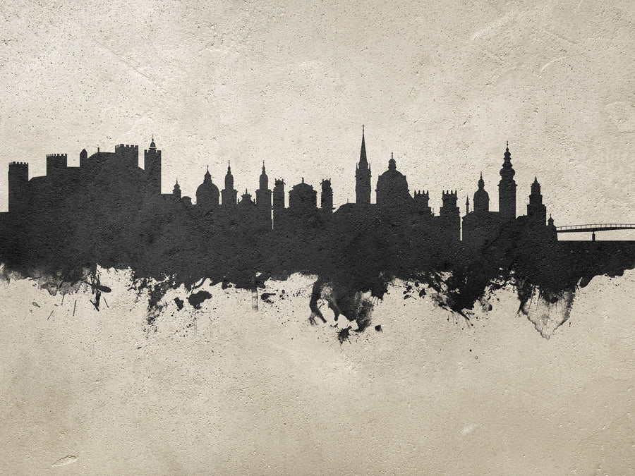 Salzburg Austria Skyline Concrete Mural Wallpaper