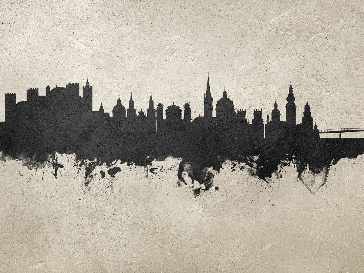 Salzburg Austria Skyline Concrete Mural Wallpaper - pure wallpaper artwork