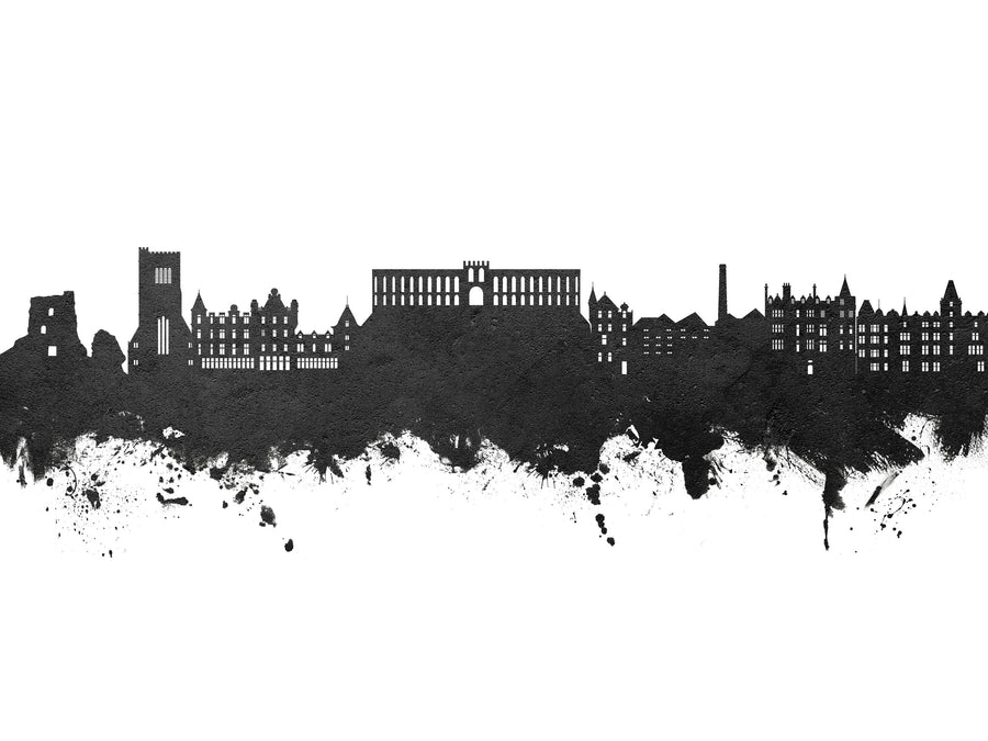 Oban Scotland Skyline Black & White Mural Wallpaper