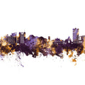 Gateshead England Skyline Purple & Gold Mural Wallpaper - pure wallpaper artwork