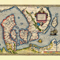 Old Map of Denmark 1570 Mural Wallpaper - pure wallpaper artwork