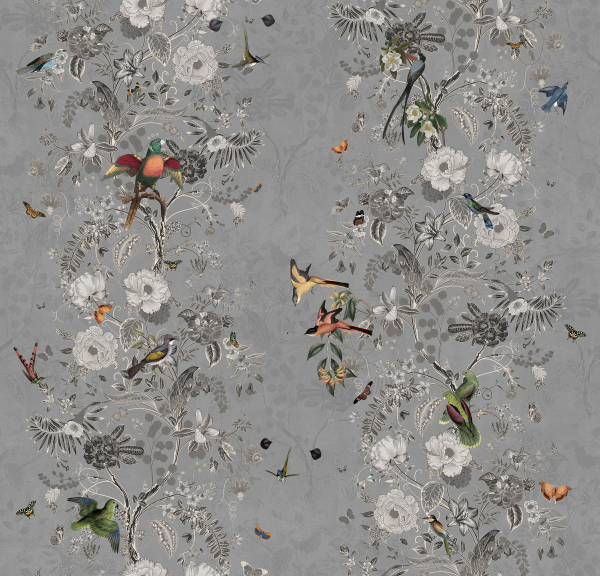 Garlands & Birds Mural Wallpaper - pure wallpaper artwork