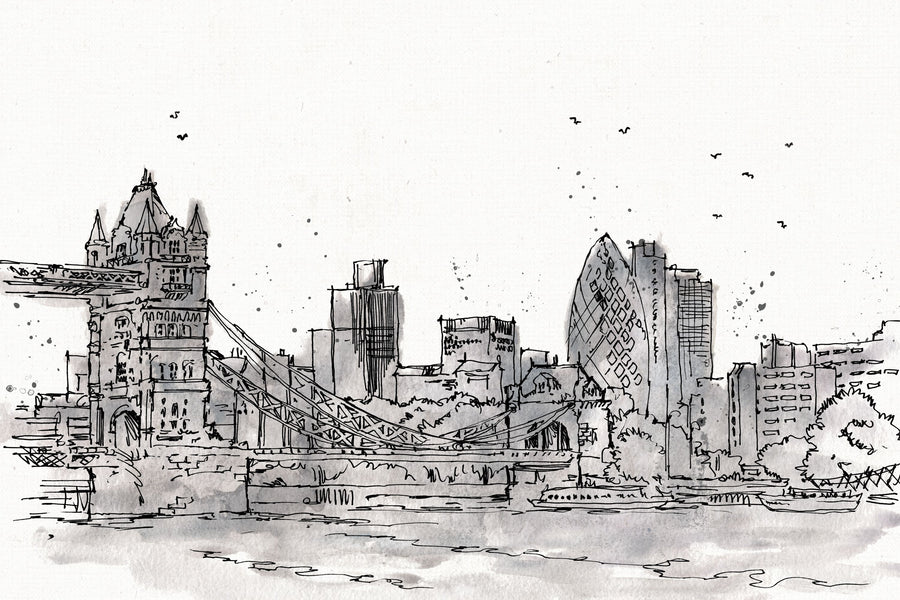 Skyline Sketches London Mural Wallpaper