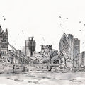 Skyline Sketches London Mural Wallpaper - pure wallpaper artwork