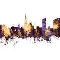 Limerick Ireland Skyline Purple & Gold Mural Wallpaper - pure wallpaper artwork