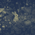 Rabbits Blue Mural Wallpaper - pure wallpaper artwork