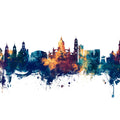 Jerez Spain Skyline Blue & Bronze Mural Wallpaper - pure wallpaper artwork