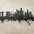 Singapore Skyline Concrete Mural Wallpaper - pure wallpaper artwork