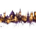 Oxford England Skyline Purple & Gold Mural Wallpaper - pure wallpaper artwork