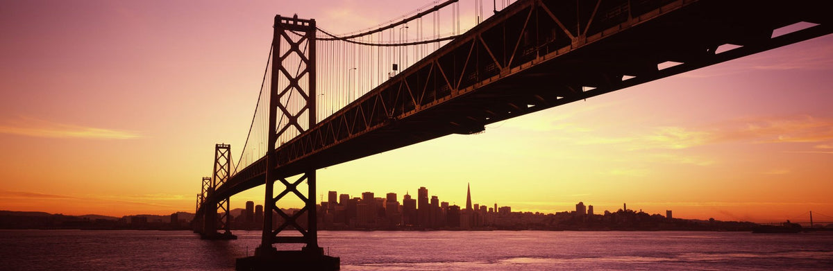 Sunset Silhouette Bridge Mural Wallpaper - pure wallpaper artwork