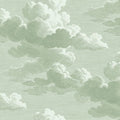 Intaglio Clouds, Sage Mural Wallpaper - pure wallpaper artwork