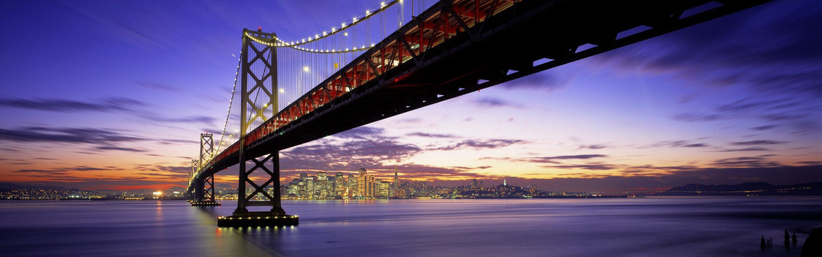Golden Gate Twilight Mural Wallpaper - pure wallpaper artwork