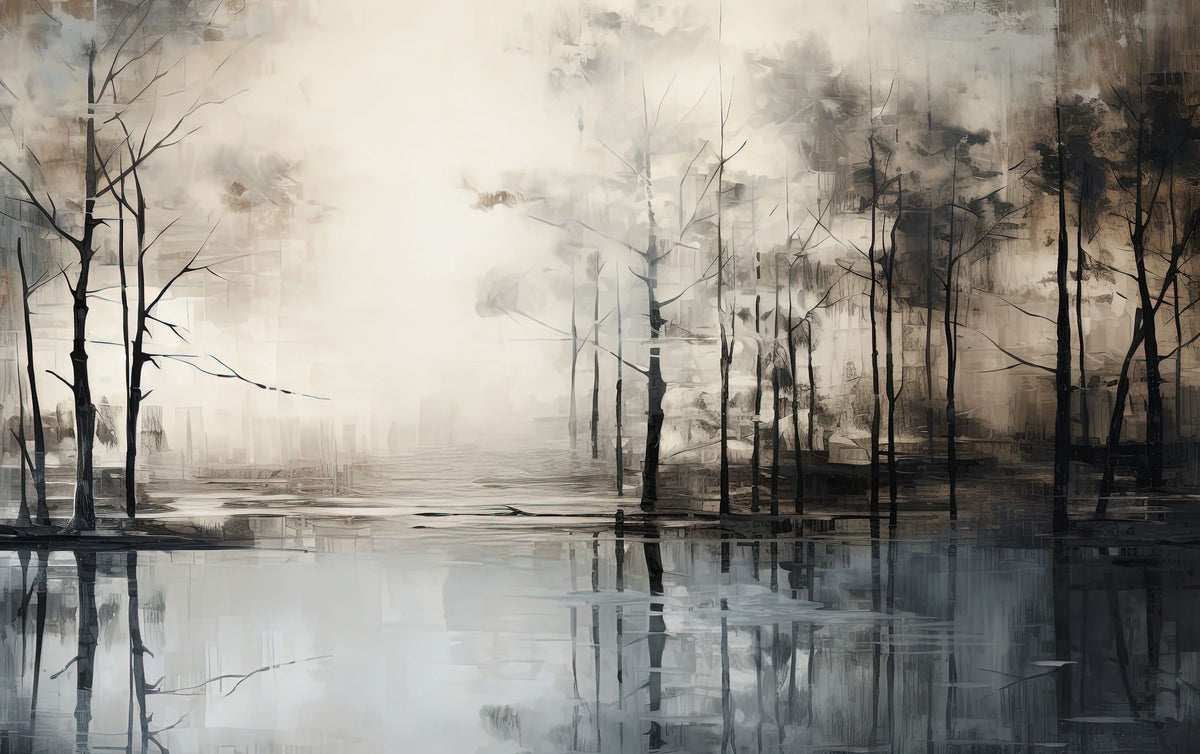 Scenic Evening Lake Mural Wallpaper - pure wallpaper artwork