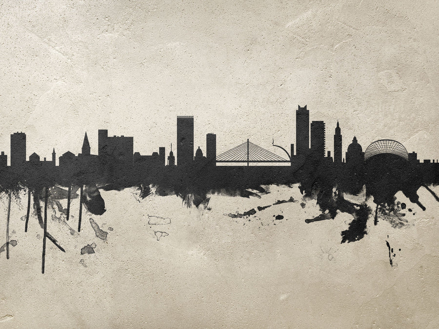 Liege Belgium Skyline Concrete Mural Wallpaper