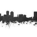 Wichita Kansas Skyline Black & White Mural Wallpaper - pure wallpaper artwork