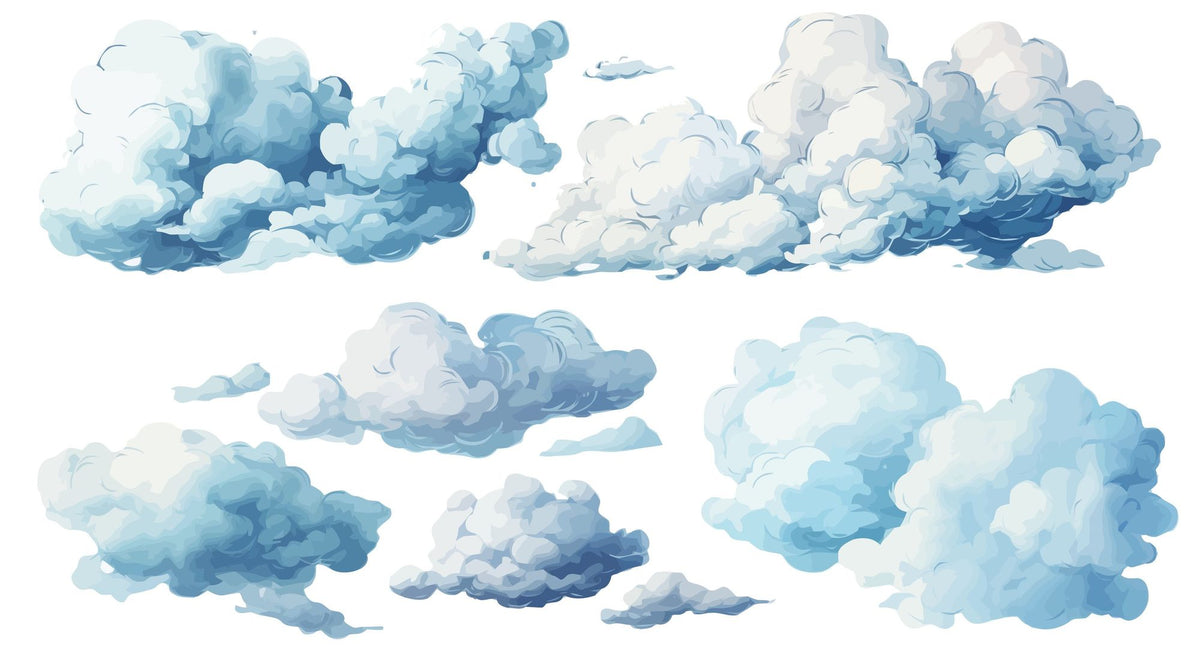 Floating Clouds Sketch Mural Wallpaper - pure wallpaper artwork