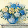 Blue Hydrangea Mural Wallpaper - Neutral Tone - pure wallpaper artwork