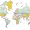 World Map Cities - Patti Mural Wallpaper - pure wallpaper artwork