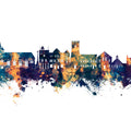 Maldon England Skyline Blue & Bronze Mural Wallpaper - pure wallpaper artwork