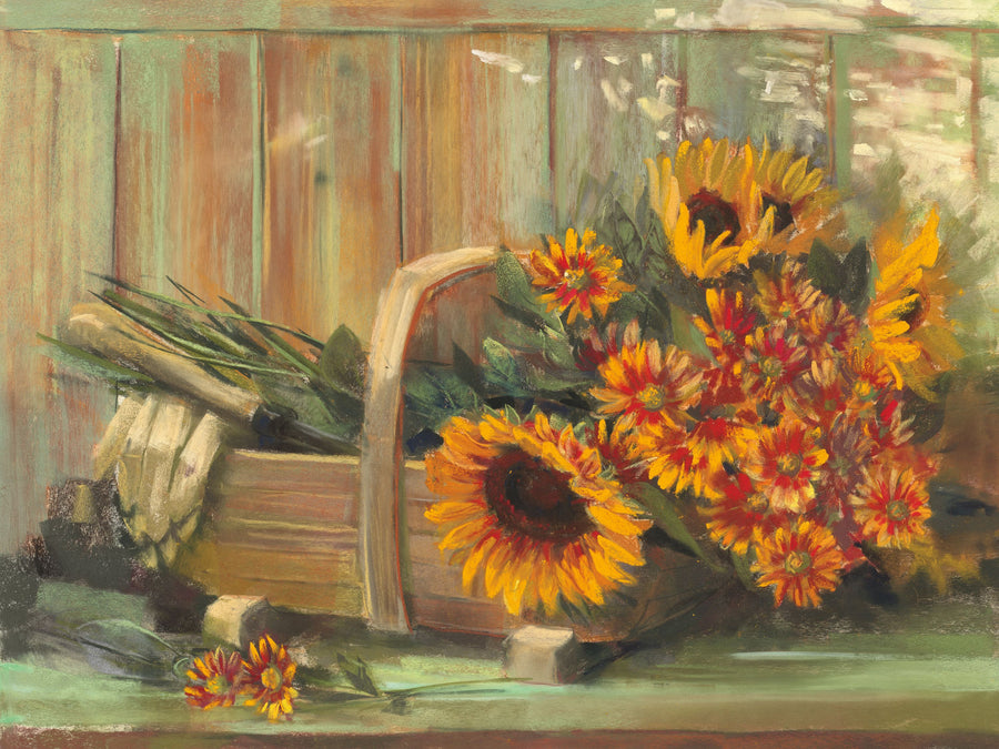 Sunflowers and Mums Mural Wallpaper