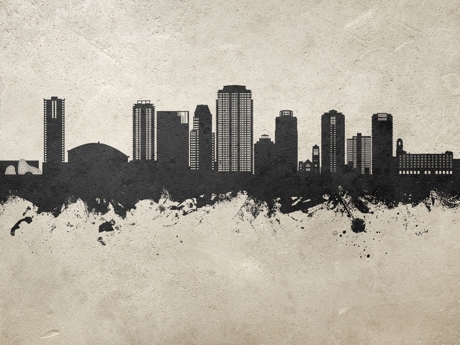 St Petersburg Florida Skyline Concrete Mural Wallpaper