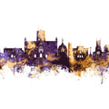 St Albans England Skyline Purple & Gold Mural Wallpaper - pure wallpaper artwork