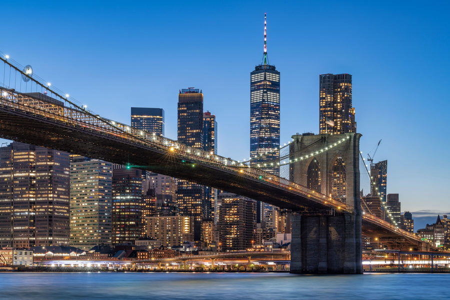 Brooklyn Bridge At Dusk Mural Wallpaper
