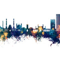 Kabul Afghanistan Skyline Blue & Bronze Mural Wallpaper - pure wallpaper artwork