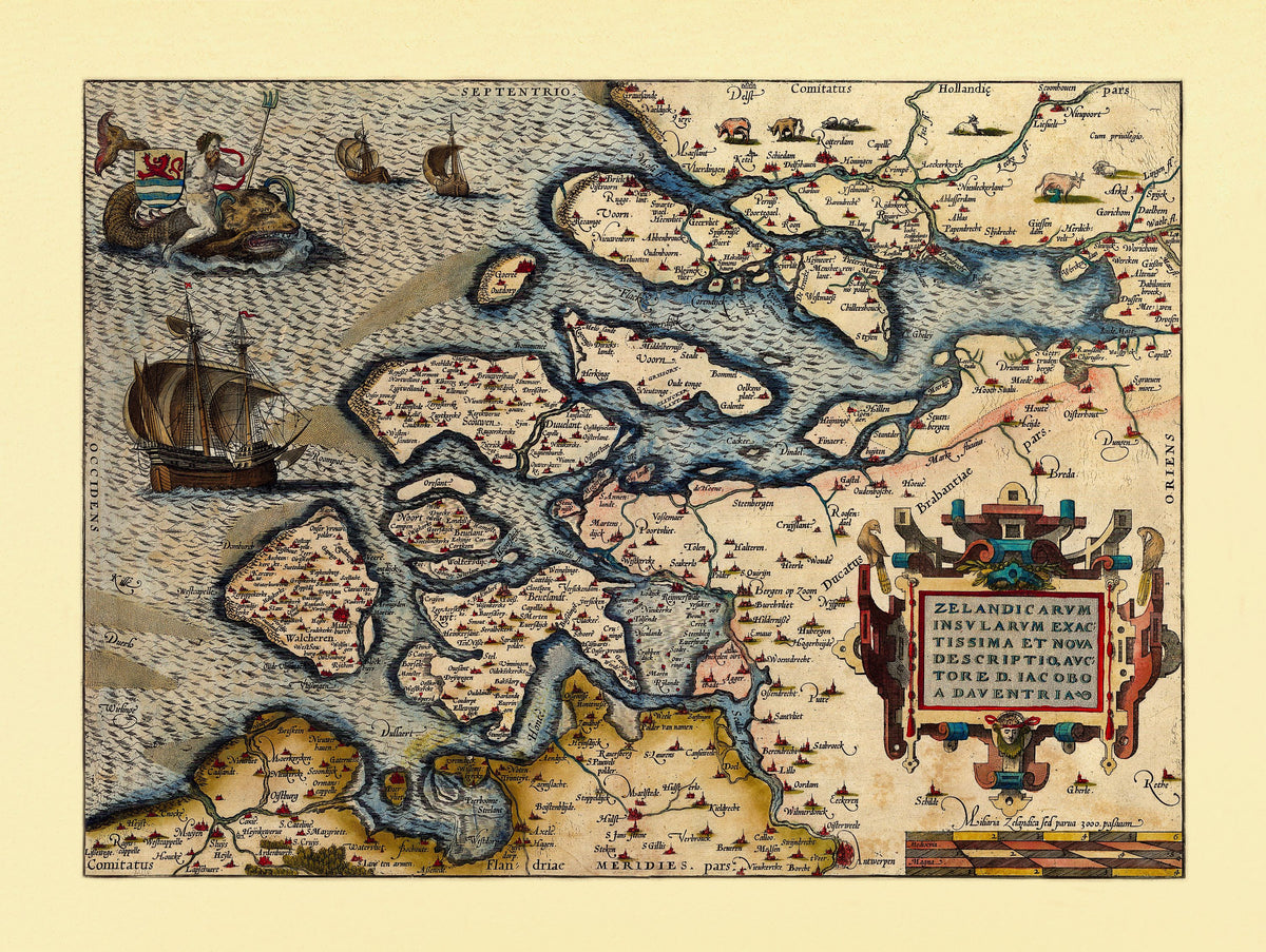 Old Map of the Netherlands, No.I, 1570 Mural Wallpaper - pure wallpaper artwork