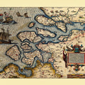 Old Map of the Netherlands, No.I, 1570 Mural Wallpaper - pure wallpaper artwork