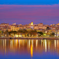 Tropical Harbor Twilight Mural Wallpaper - pure wallpaper artwork