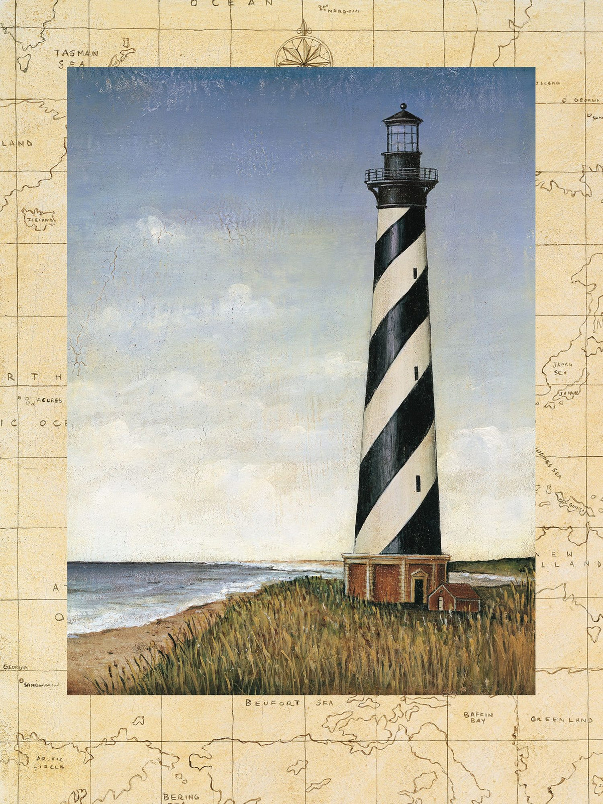 Coastal Light Map Mural Wallpaper - pure wallpaper artwork