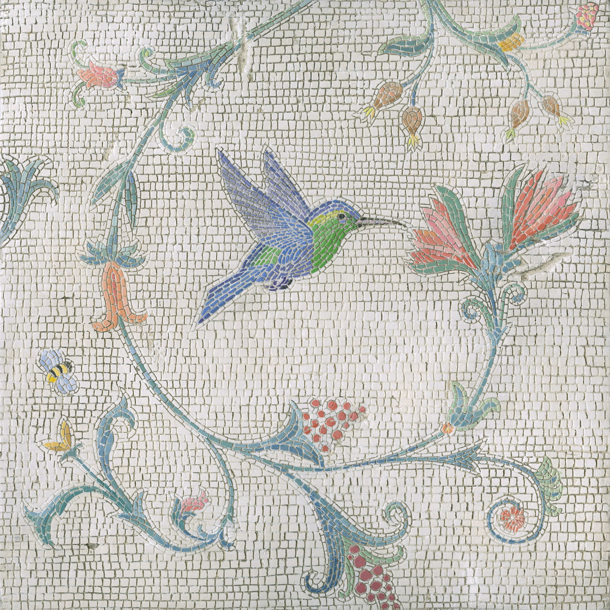 Mosaic Birds IV Mural Wallpaper - pure wallpaper artwork