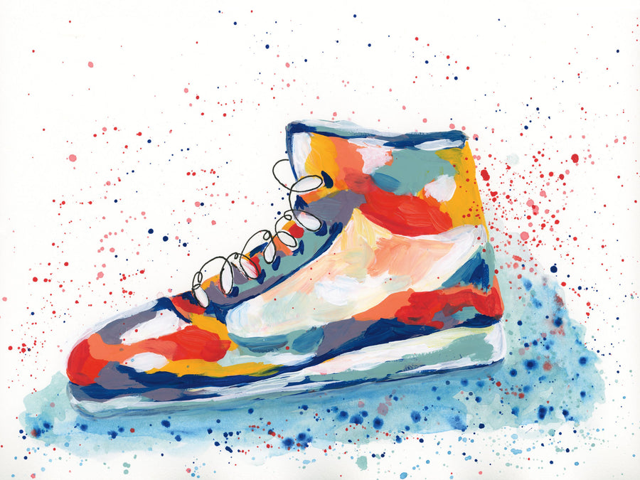 Abstract Basketball Shoe Mural Wallpaper
