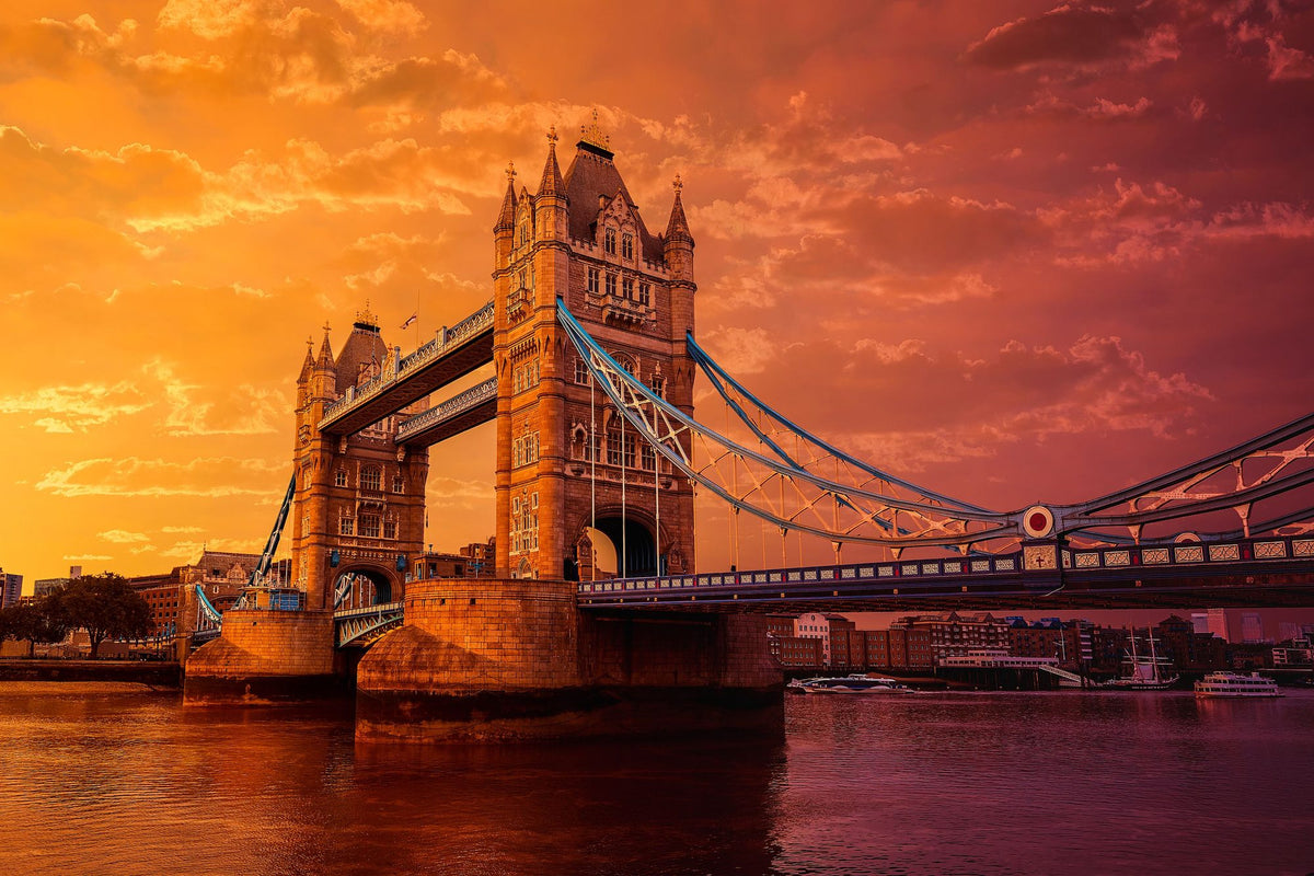 London Bridge Sunset Mural Wallpaper - pure wallpaper artwork
