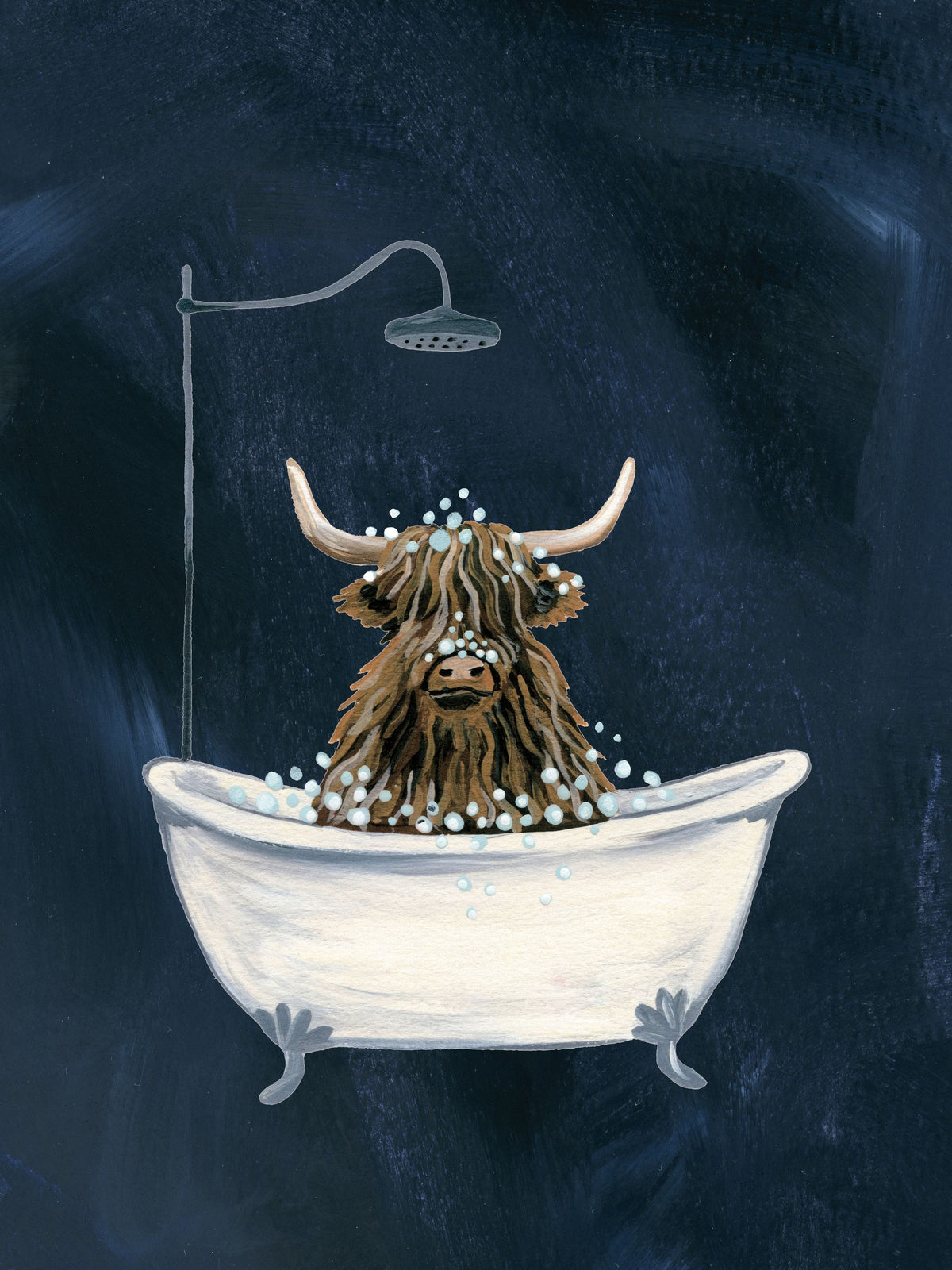 Highland Cow in Tub Texture Light Mural Wallpaper - pure wallpaper artwork