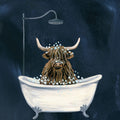 Highland Cow in Tub Texture Light Mural Wallpaper - pure wallpaper artwork