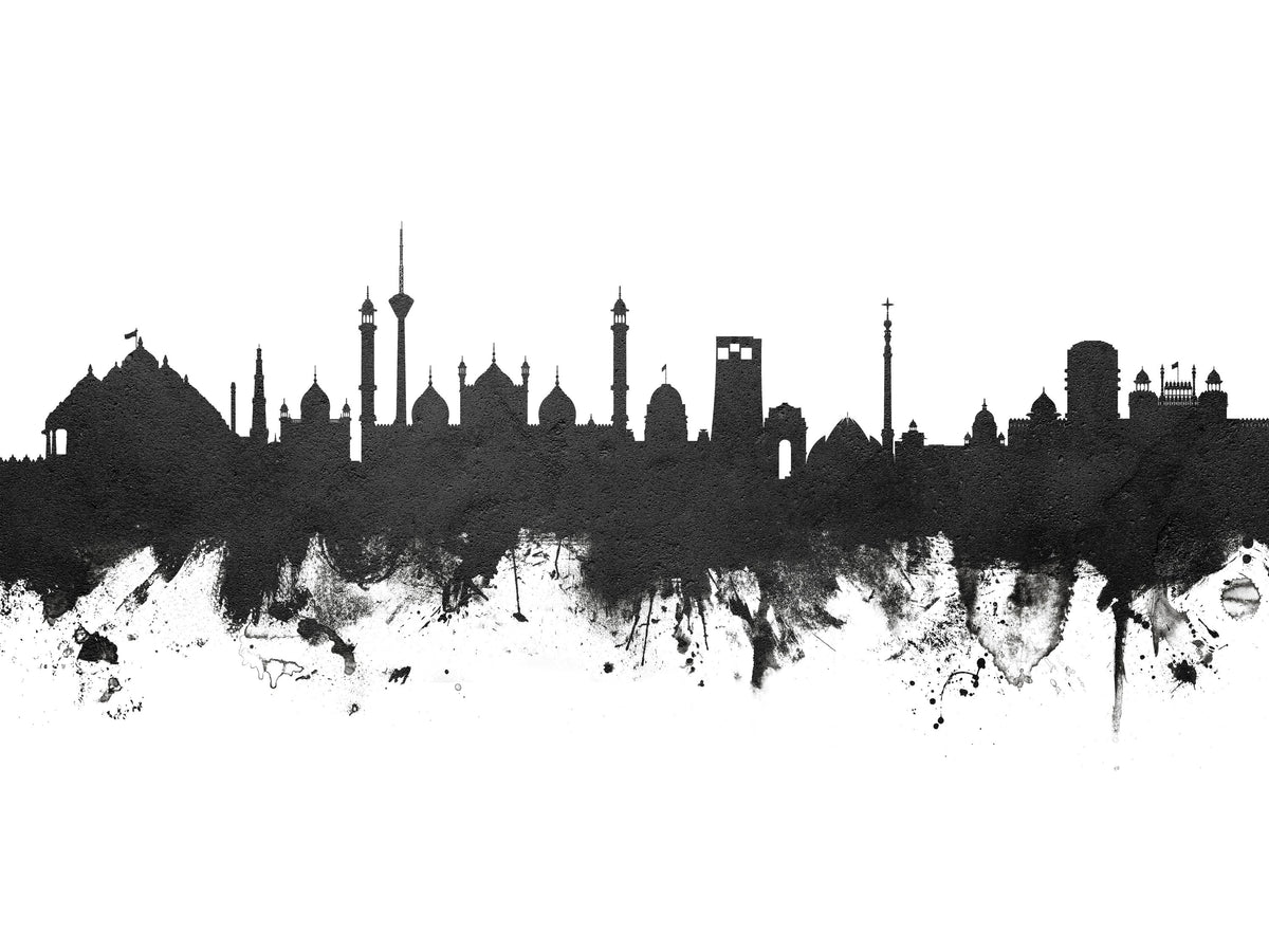 New Delhi India Skyline Mural Wallpaper - pure wallpaper artwork